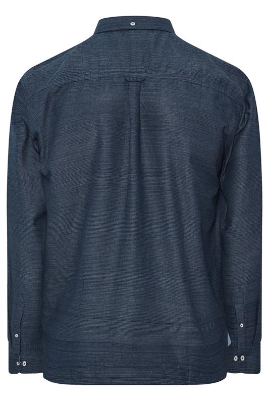 BadRhino Big & Tall Navy Blue Long Sleeve Slub Shirt | BadRhino 9