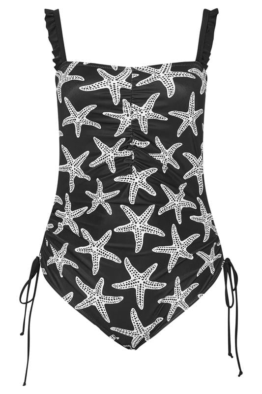 YOURS Plus Size Black Starfish Print Swimsuit | Yours Clothing 6