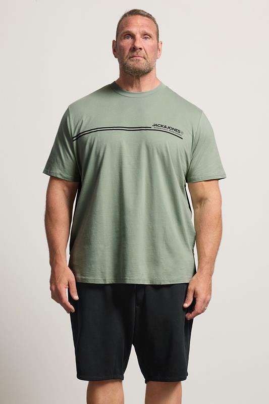  JACK & JONES Big & Tall Green T-Shirt & Shorts Set