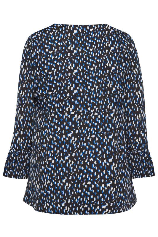 LIMITED COLLECTION Plus Size Curve Blue Dalmatian Print Blouse | Yours Clothing 7