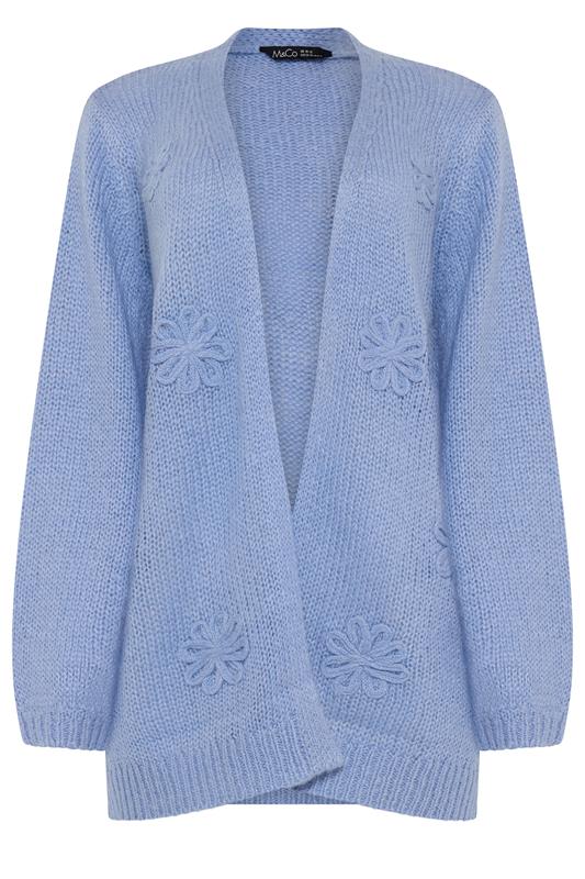 M&Co Blue Embroidered Flower Cardigan | M&Co 5