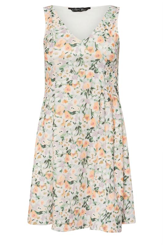 PixieGirl Petite Women's Sage Green Floral Full Mini Dress | PixieGirl 6