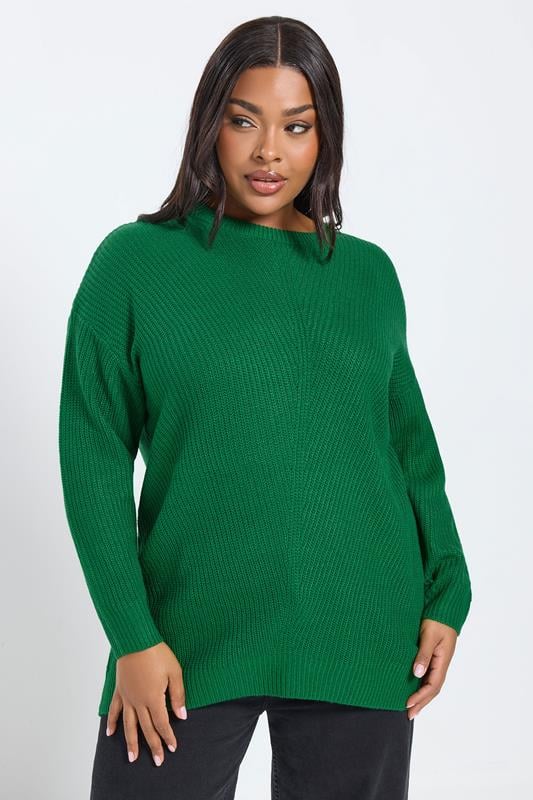 YOURS Curve Bright Green Essential Knitted Jumper