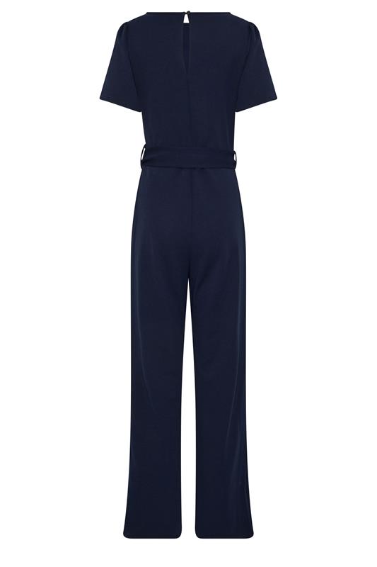 LTS Tall Women's Navy Blue Scuba Button Front Jumpsuit | Long Tall Sally 6
