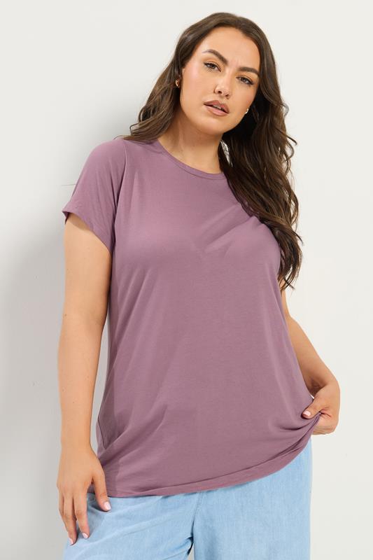 YOURS Curve Light Purple Core T-Shirt