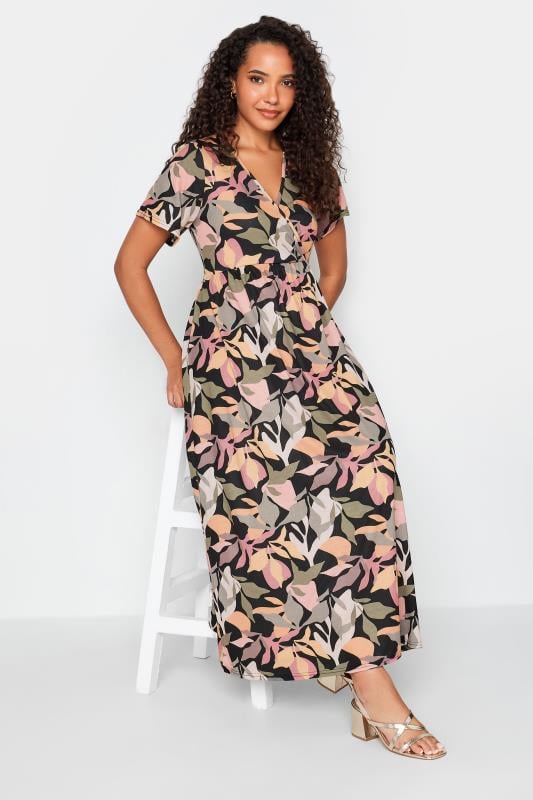 Women's  M&Co Black Tropical Print Maxi Dress