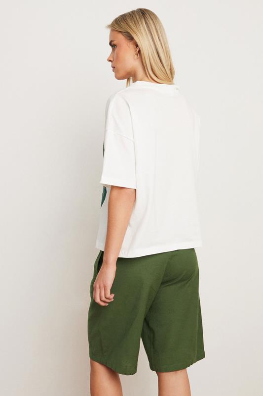 PixieGirl Petite Women's Khaki Green Linen Bermuda Shorts | PixieGirl 4