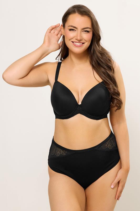 YOURSET 2 PACK Plus Size White & Black Soft Touch Moulded Underwired T-Shirt Bras | Yours Clothing 5