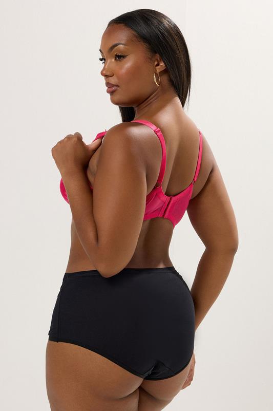 YOURSET 2 PACK Plus Size Pink & Black Lace Mesh Underwired Bras | Yours Clothing 6