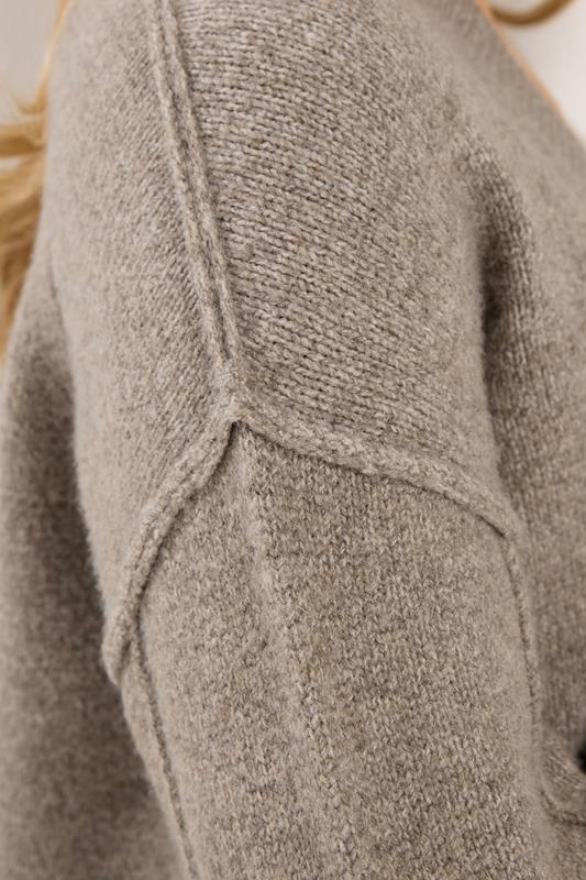 LTS Tall Brown Seam Detail Knitted Cardigan | Long Tall Sally 5