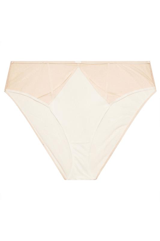 PLAYFUL PROMISES White Romana Illusion Strap High Waisted Mesh Briefs | Yours Clothing 7