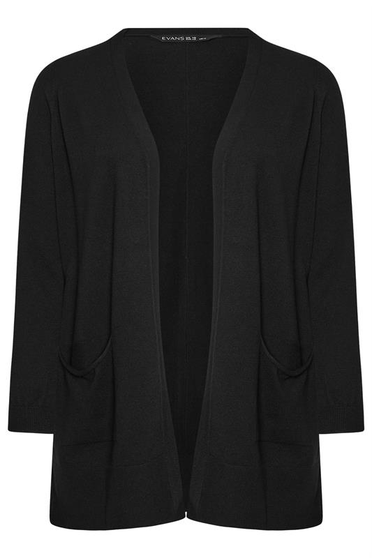 EVANS Plus Size Black Premium Pocket Front Cardigan | Evans  6