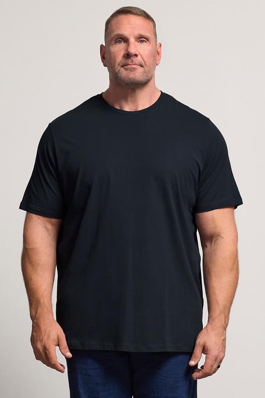  JACK & JONES Big & Tall Navy Blue Jenoa Crew T-Shirt