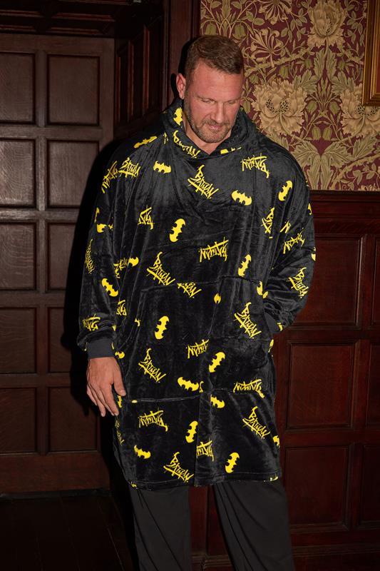 BadRhino Big & Tall Black Batman Blanket Hoodie