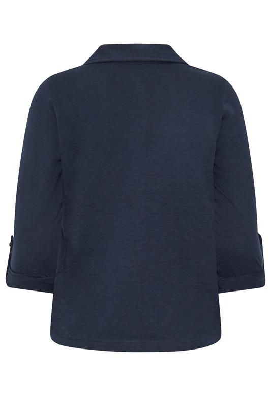 PixieGirl Petite Women's Navy Blue Button Cotton Shirt | PixieGirl 6