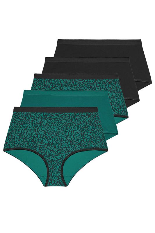 YOURSET 5 PACK Curve Teal Green Animal Print Full Briefs