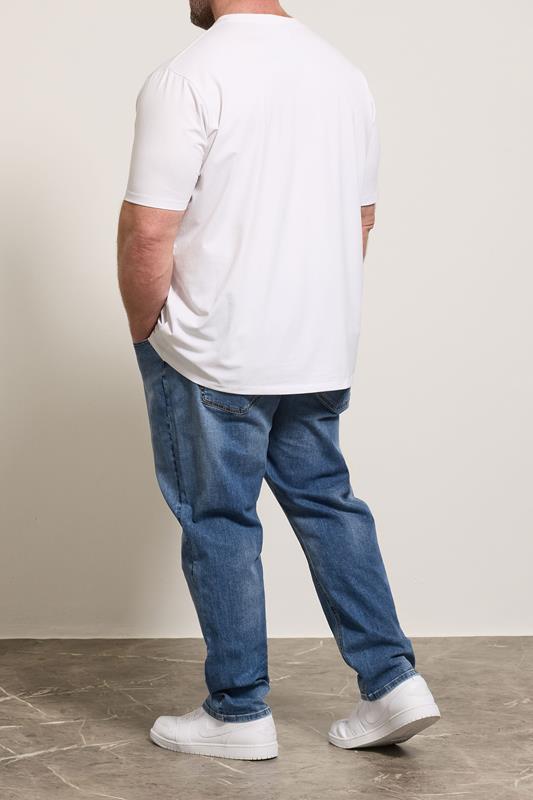 BadRhino Big & Tall Blue Washed Elasticated Waist Stretch Jeans | BadRhino 4