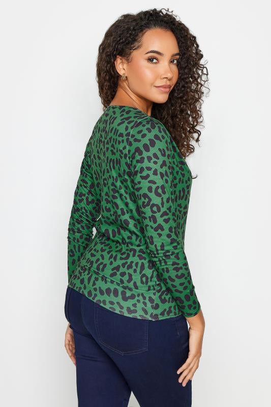 M&Co Green Leopard Print Wrap Top | M&Co 4