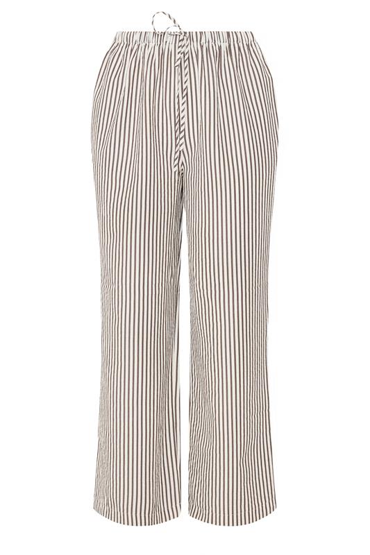 YOURS Plus Size Chocolate Brown Stripe Trousers | Yours Clothing 6