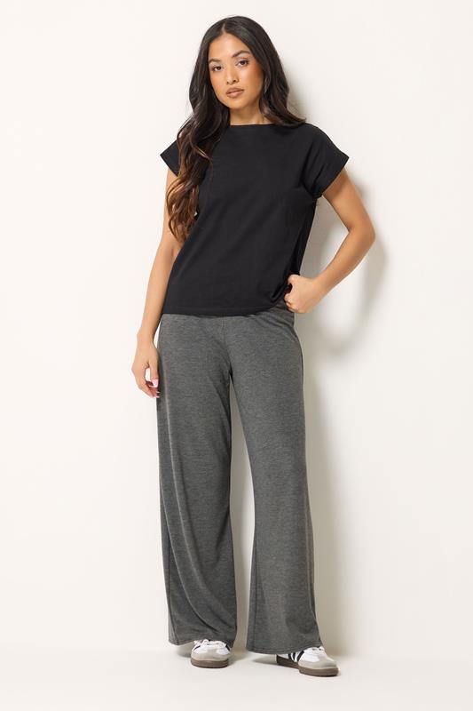 PixieGirl Petite Grey Wide Leg Trousers | PixieGirl  1
