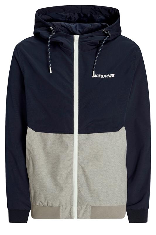 JACK & JONES Big & Tall Navy Blue Bomber Jacket | BadRhino 1