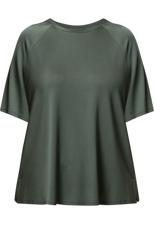 YOURS Plus Size Sage Green Soft Touch T-Shirt | Yours Clothing 5