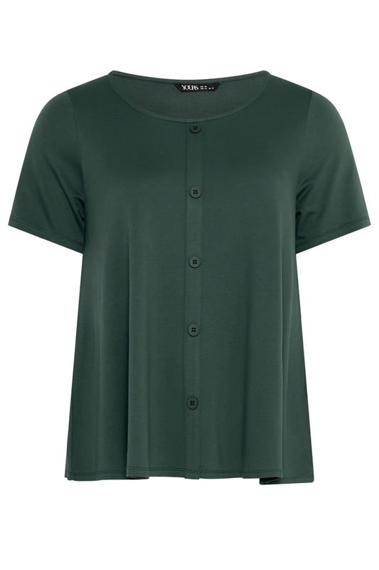 YOURS Plus Size Khaki Green Soft Touch Top | Yours Clothing 5