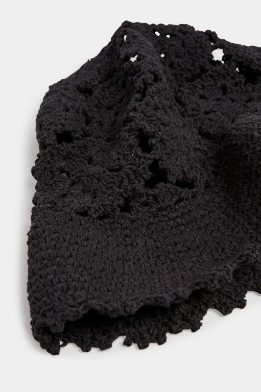 Black Crochet Bucket Hat | Yours Clothing  3