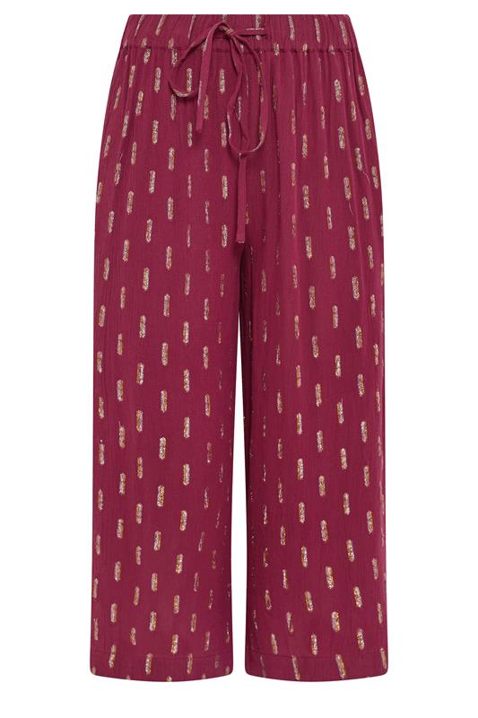 M&Co Berry Red Foil Cropped Trousers | M&Co 6