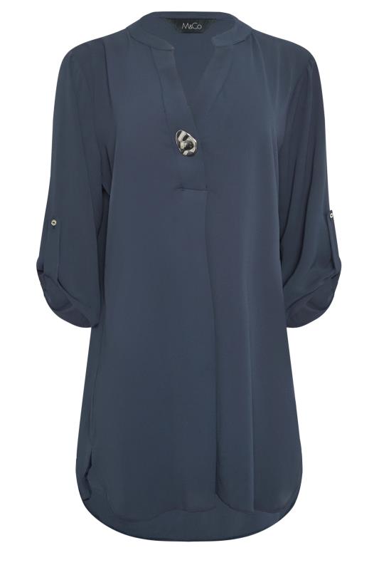 M&Co Blue Long Sleeve Button Blouse | M&Co 6