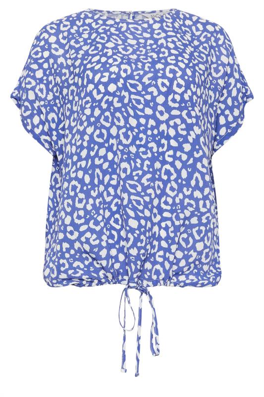 M&Co Blue Leopard Print Tie Detail Blouse | M&Co 5