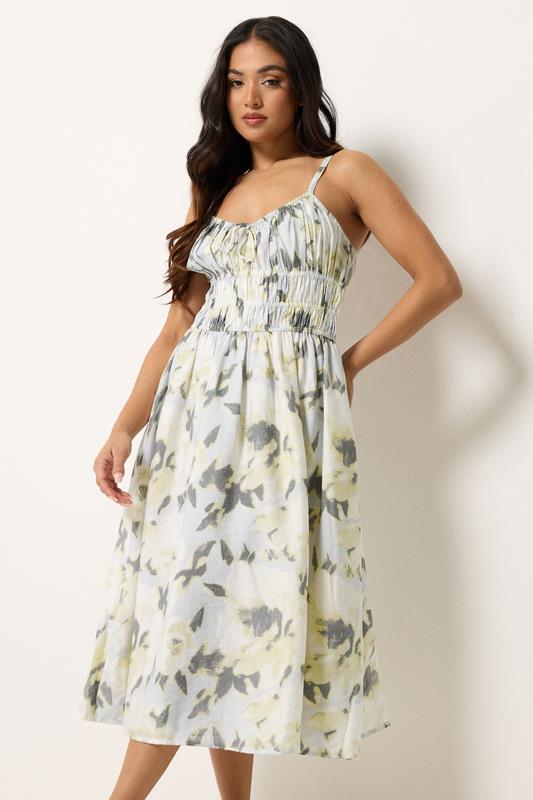 PixieGirl Petite Grey Abstract Print Midi Dress