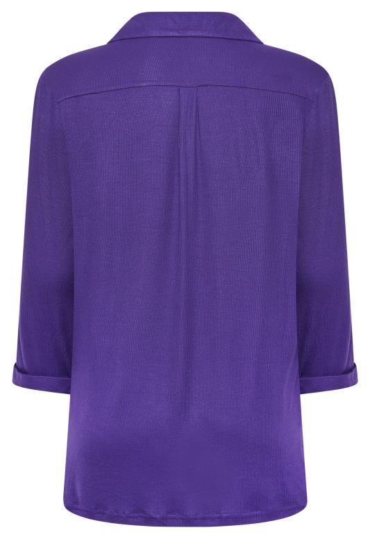 M&Co Purple V-Neck Half Placket Shirt | M&Co 7