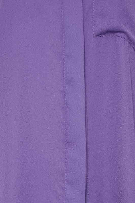 M&Co Purple Satin Contrast Panel Shirt | M&Co 5