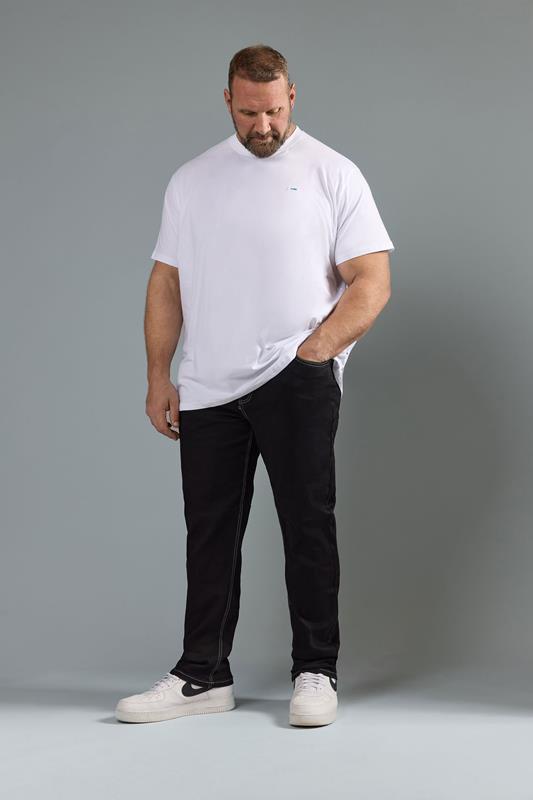 BadRhino Big & Tall Black Contrast Stitch Straight Leg Jeans
