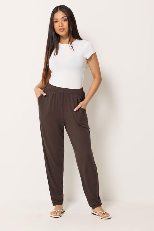  M&Co Petite Chocolate Brown Hareem Trousers