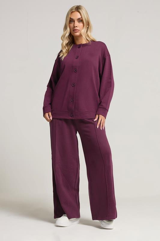 YOURS Plus Size Burgundy Red Button Cardigan | Yours Clothing 1