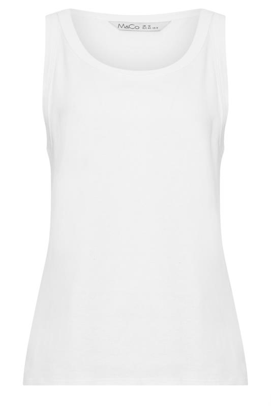 M&Co 3 PACK Green Blue & White Scoop Neck Cotton Vest Tops | M&Co 11