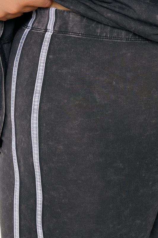 YOURS ACTIVE Plus Size Grey Acid Wash Side Stripe Leggings | Yours Clothing 4