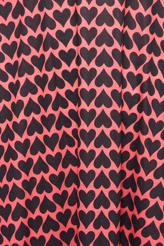 Petite Pink & Black Heart Print Midi Dress | PixieGirl 5