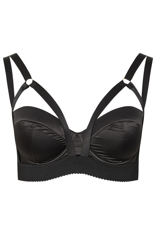 PLAYFUL PROMISES Black Candace Balcony Underwired Bra | Yours Clothing 7