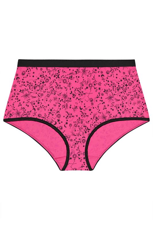 YOURSET 5 PACK Plus Size Pink Celestial Print Full Briefs | Yours Clothing 7