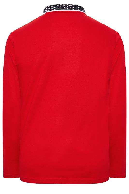BadRhino Big & Tall Red Dobby Collar Polo Shirt | BadRhino 4