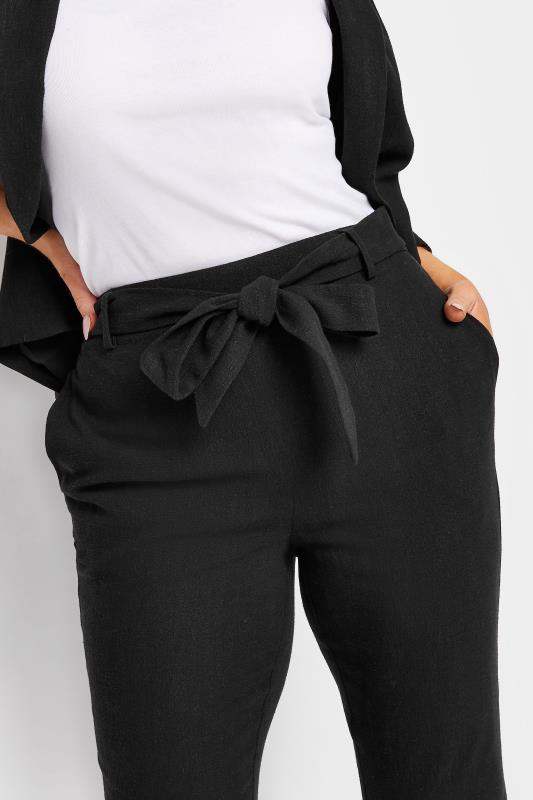 M&Co Black Tie Waist Linen Trousers | M&Co 4