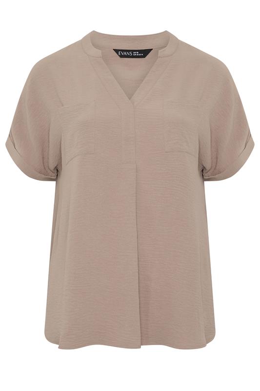 EVANS Plus Size Mocha Brown Overhead Utility Shirt | Evans 5