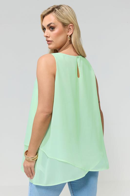 YOURS LONDON Plus Size Mint Green Layered Blouse | Yours Clothing 2