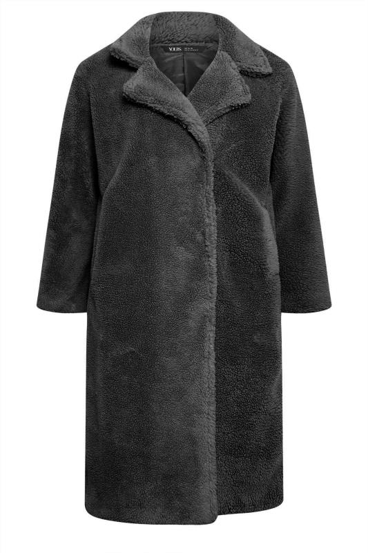 YOURS Plus Size Black Teddy Maxi Coat | Yours Clothing 6