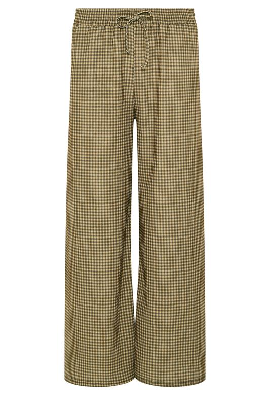 M&Co Petite Chocolate Brown Check Wide Leg Trousers | M&Co 5