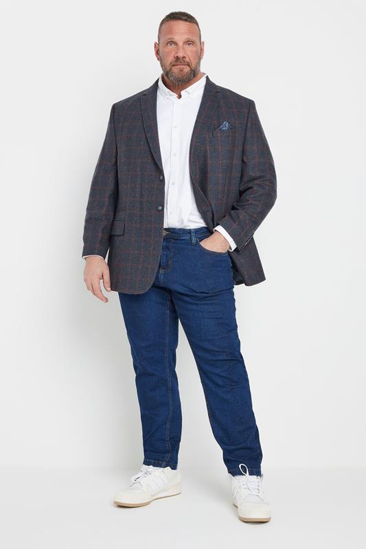 BadRhino Tailoring Big & Tall Blue & Red Checked Suit Jacket | BadRhino 7