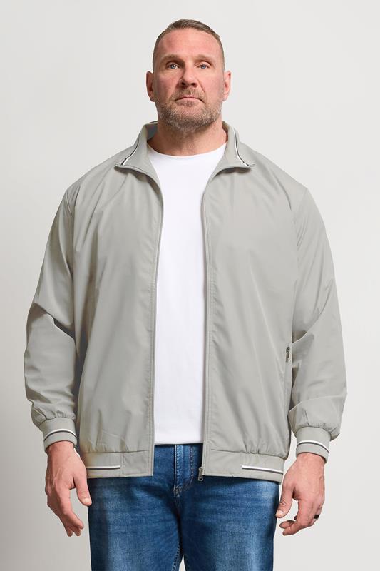 KAM Big & Tall Silver Grey Lightweight Harrington Jacket